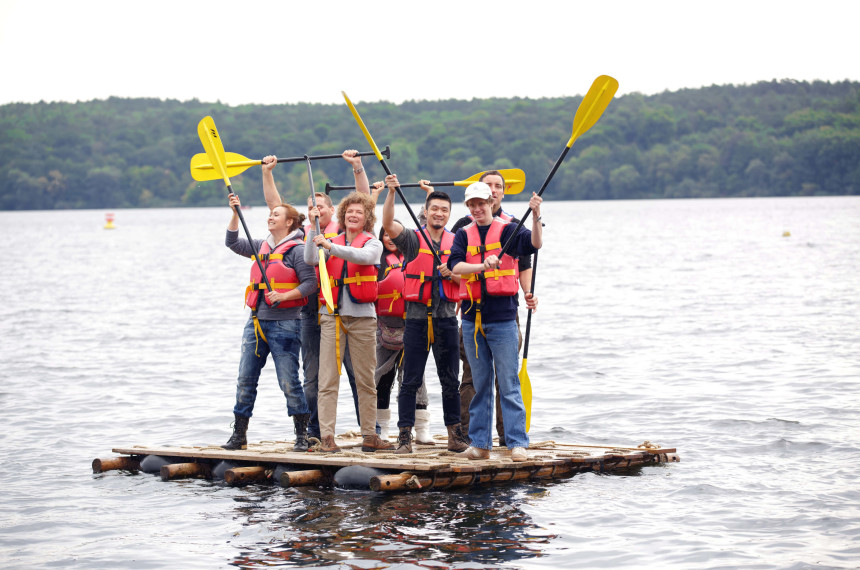 Flossbau Team Paddel Jubel