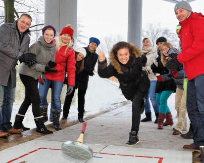 Eisstockschießen Team Wurf Winter