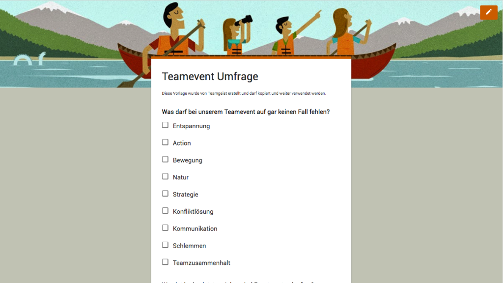 Teamevent Umfrage Google Formular