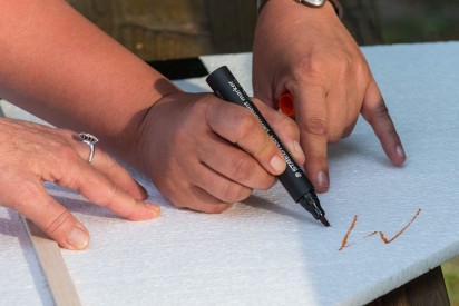 Hände Stift Zeichnung Flugobjekt Outdoor Bau